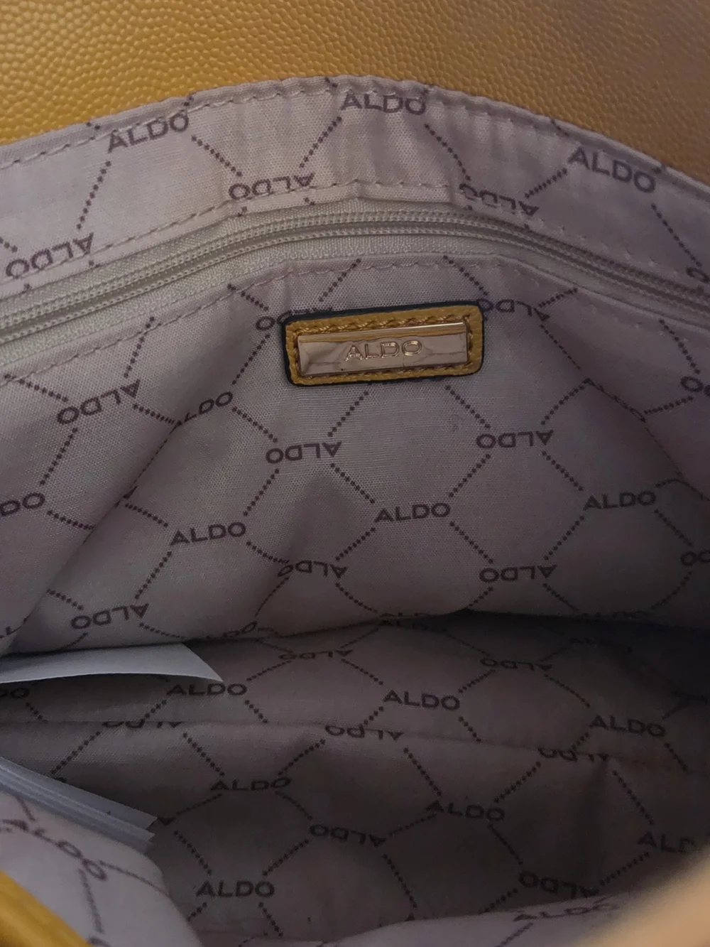 ALDO Yellow Structured Top-Handle Satchel